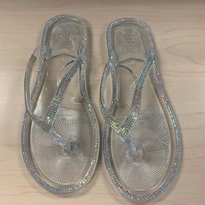 Clear AB Rhinestone Jelly Sandals size 41/10